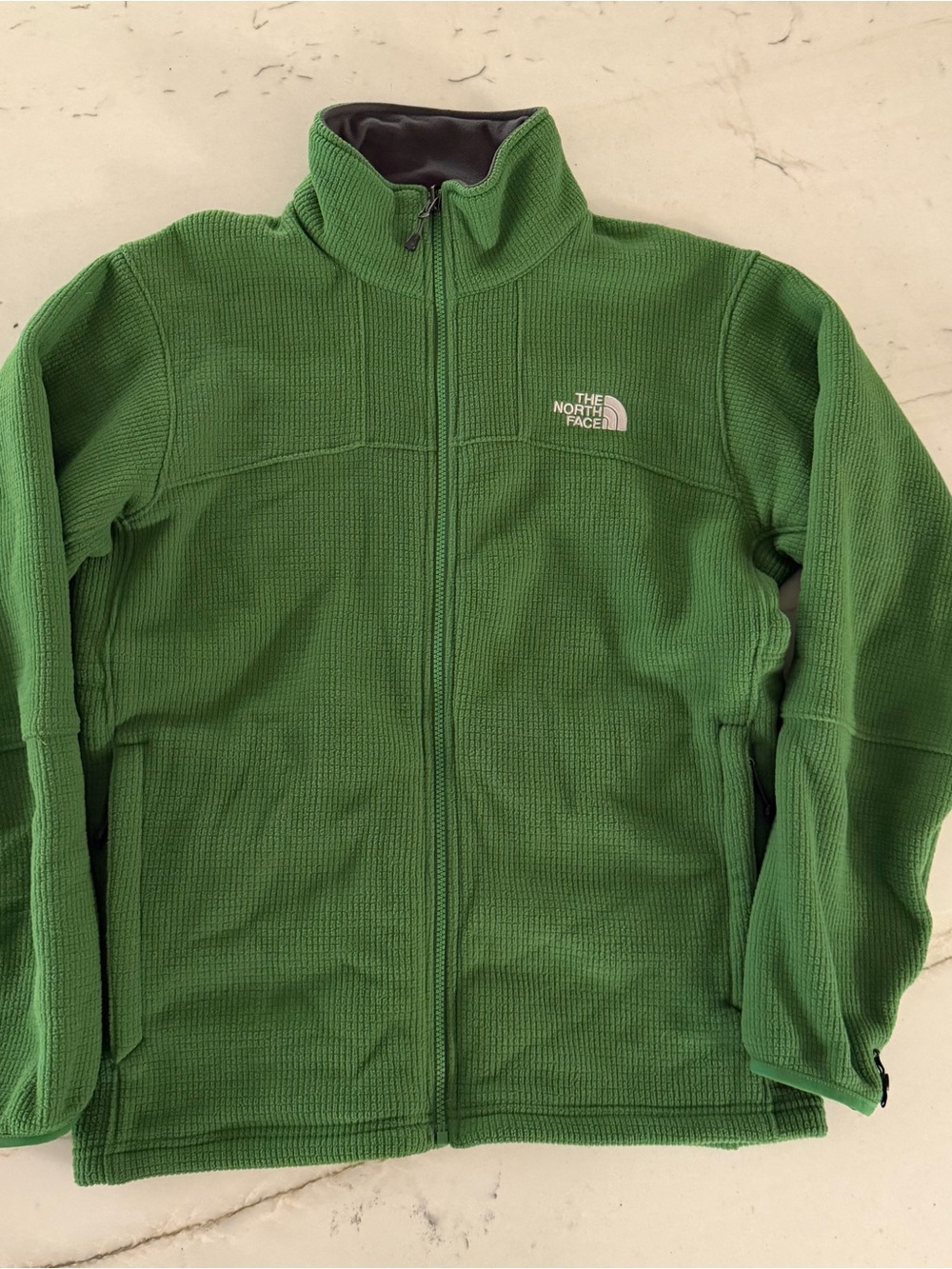 The North Face M Waffle Knit Fleece Lined Jacket Green